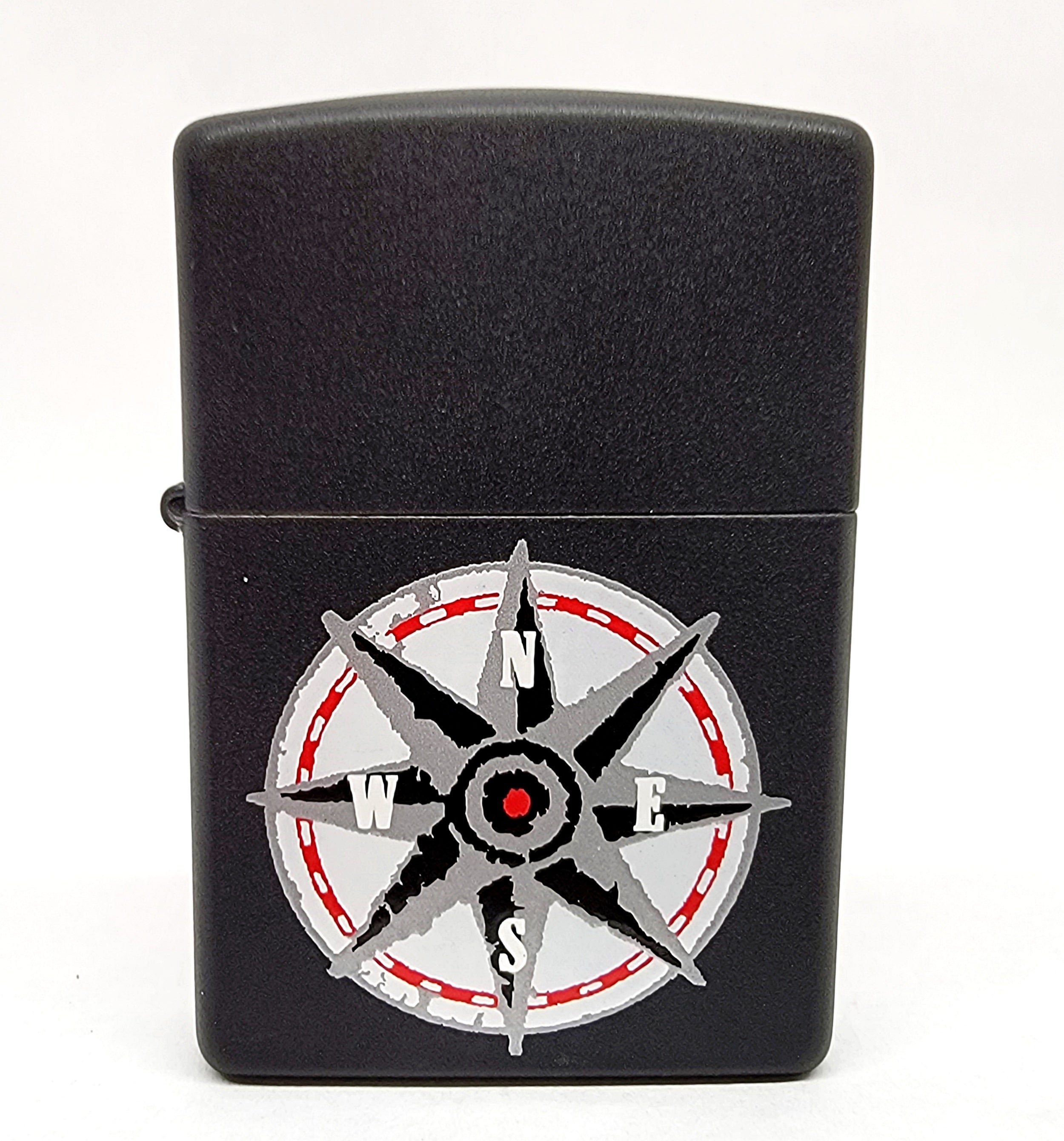 New XIV 1998 Marlboro Compass Black Matte Zippo Lighter