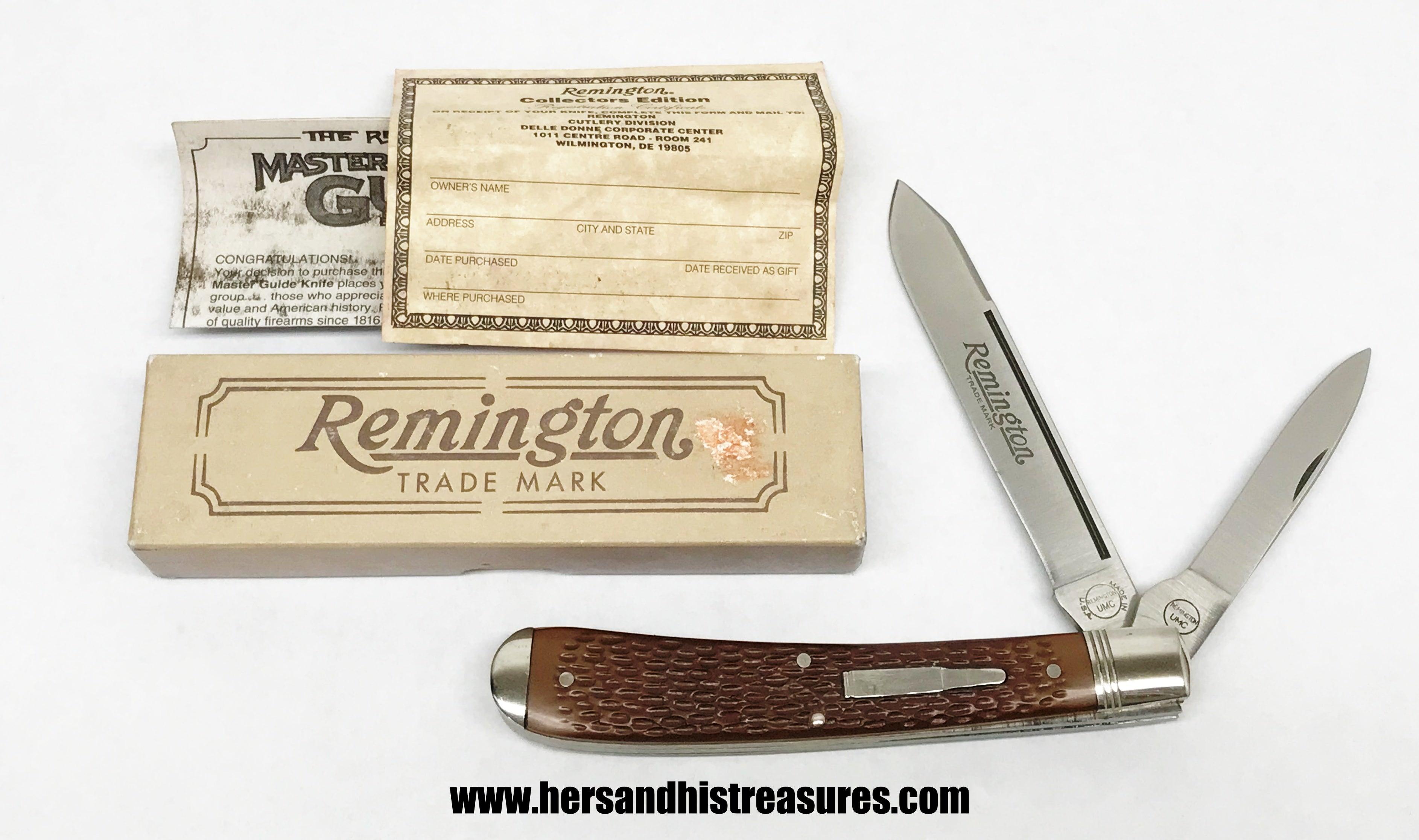New 1995 Remington UMC R-1273 Master Guide Large Bullet Knife 