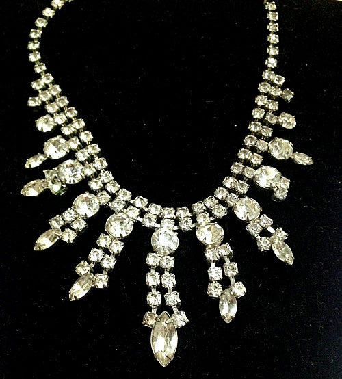 1920s rhinestone bib necklace sets