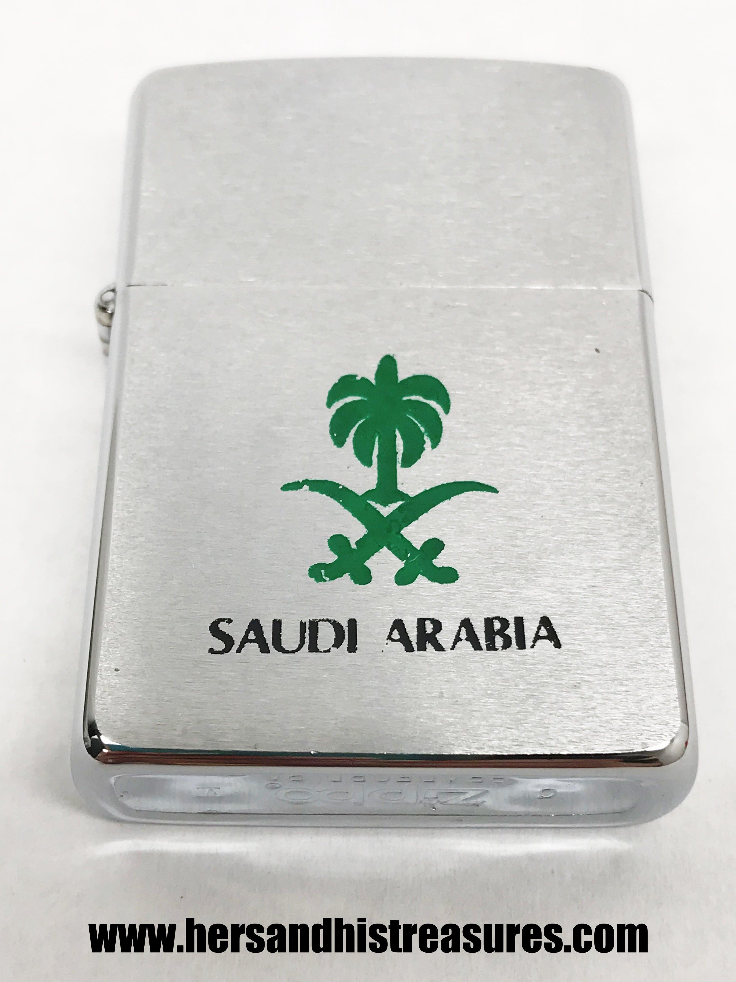 New 1990 VI Saudi Arabia Brushed Chrome Zippo Lighter | USA