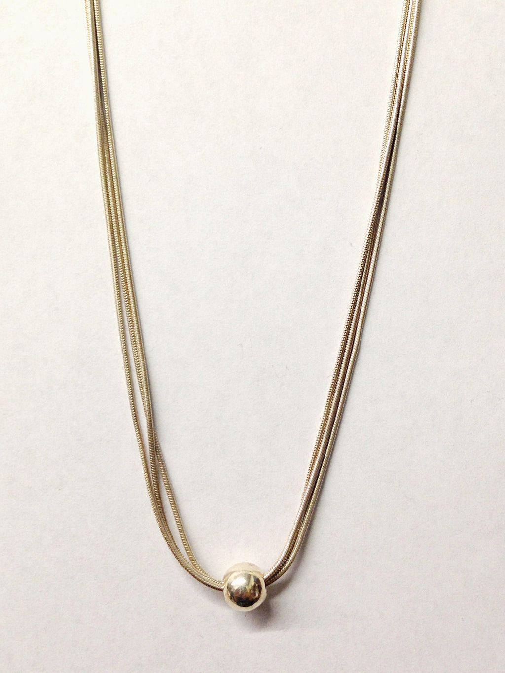 Silpada Sterling Triple Strand w Silver Ball Necklace authentic