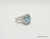 1973 Sarah Coventry Blue Lace Adjustable Filigree Ring - Hers and His Treasures