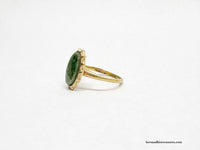 1973 Sarah Coventry Genuine Jade Gold Filled Ring - Hers and His Treasures