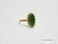 1973 Sarah Coventry Genuine Jade Gold Filled Ring - Hers and His Treasures