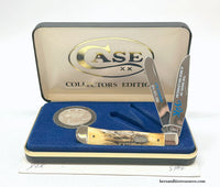 1999-2000 Case XX 5254 Y2K w/ 2000 Silver Eagle Stag Pocket Knife - Hers and His Treasures