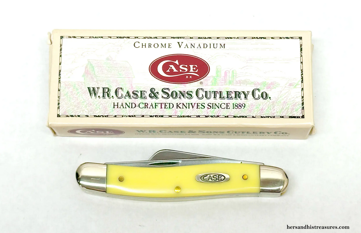 2001 Case XX 3318 CV Yellow Delrin Stockman Pocket Knife - Hers and His Treasures