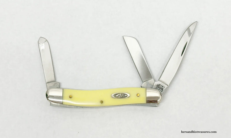 2001 Case XX 3318 CV Yellow Delrin Stockman Pocket Knife - Hers and His Treasures