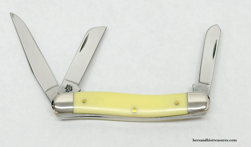 2001 Case XX 3318 CV Yellow Delrin Stockman Pocket Knife - Hers and His Treasures