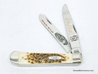 2001 Case XX 6254 Dale Earnhardt Amber Bone Trapper Pocket Knife - Hers and His Treasures