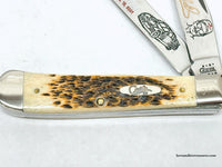 2001 Case XX 6254 Dale Earnhardt Amber Bone Trapper Pocket Knife - Hers and His Treasures