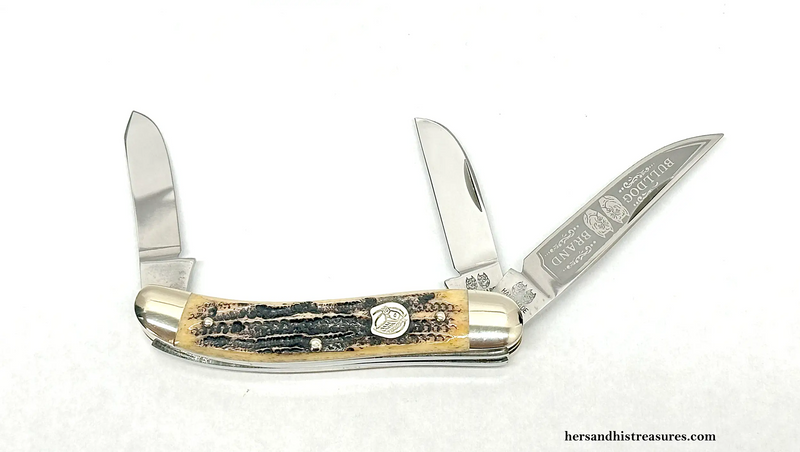 Bulldog Brand Jigged Bone Sowbelly Stockman Pocket Knife - Hers and His Treasures