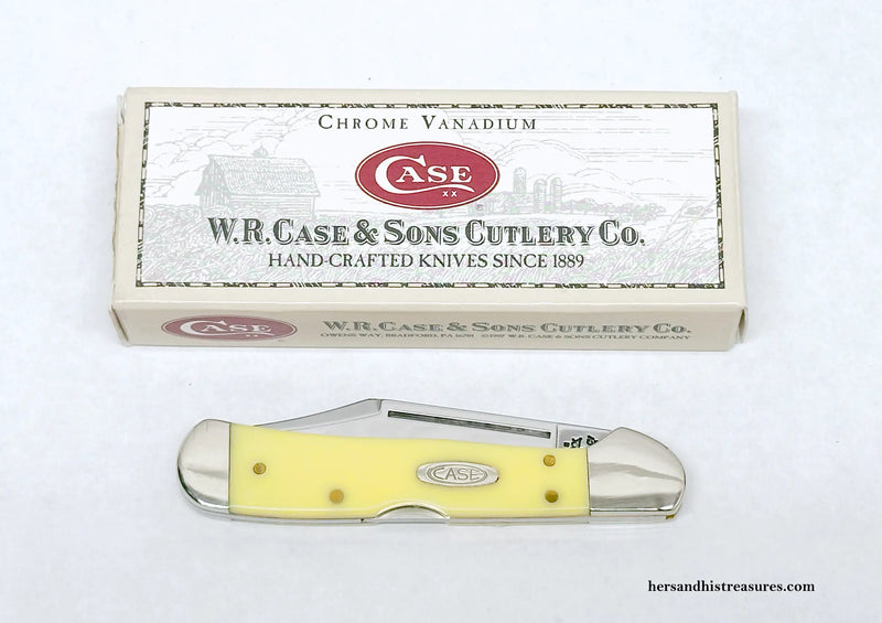 2004 Case XX 31749L Yellow Mini Copperlock Pocket Knife - Hers and His Treasures