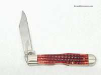 2005 Case XX 6111 1/2L Old Red Pocket Worn Cheetah Pocket Knife - Hers and His Treasures