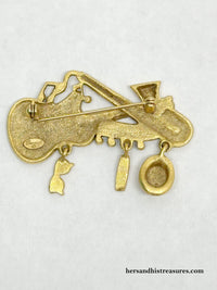 Vintage Danecraft Musical Instruments Brooch Pin | USA - Hers and His Treasures