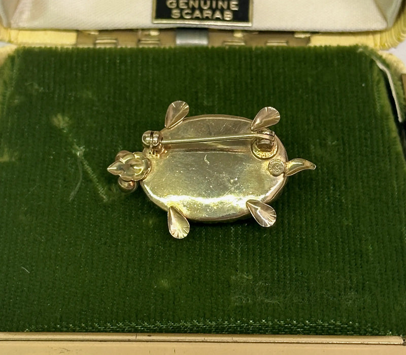 Vintage DeCurtis 14KGF Scarab Turtle Brooch Pin - Hers and His Treasures