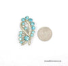 Eisenberg Blue and Clear Rhinestone Ribbon Brooch - Hers and His Treasures