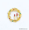 Eisenberg Ice Christmas Wreath with Candles Brooch Pin - Hers and His Treasures