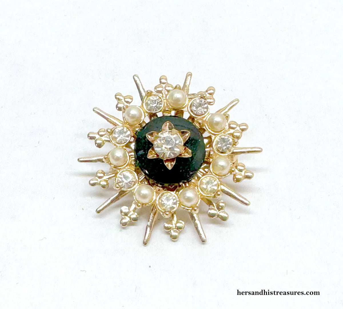 1953 Emmons Crown Jewel Starburst Brooch Pin | USA - Hers and His Treasures