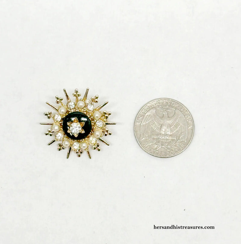 1953 Emmons Crown Jewel Starburst Brooch Pin | USA - Hers and His Treasures