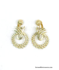 Emmons Gold Tone Dangle Clip-On Earrings | USA - Hers and His Treasures