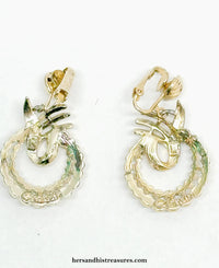 Emmons Gold Tone Dangle Clip-On Earrings | USA - Hers and His Treasures