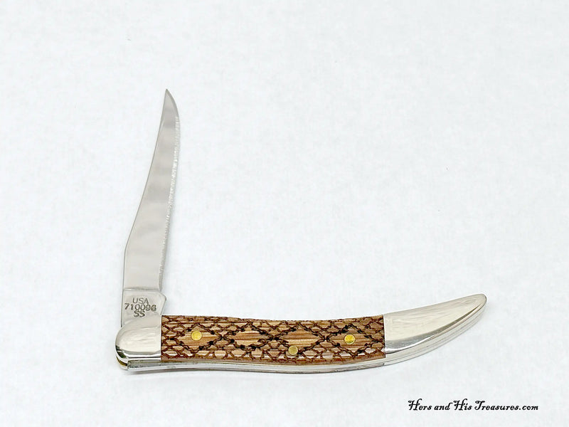 2005 Case XX 710096 Oak Pakka Rattlesnake Tiny Toothpick Pocket Knife - Hers and His Treasures