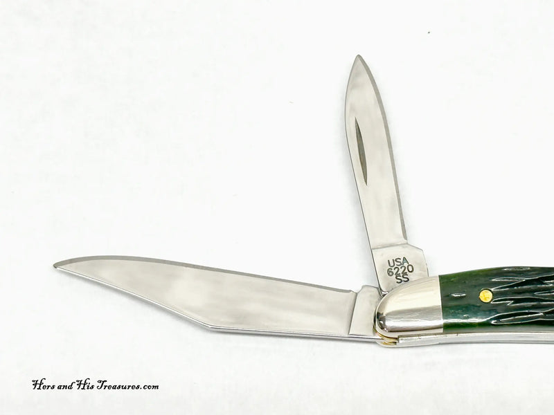 2005 Case XX 6220 Hunter Green Bone Peanut Pocket Knife - Hers and His Treasures