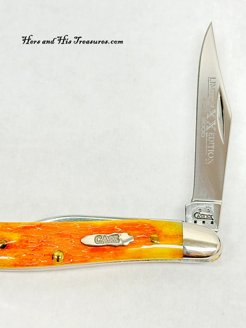 2005 Case XX 6220 Orange Peel Bone Limited Edition Peanut Pocket Knife - Hers and His Treasures