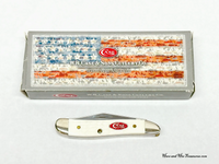 2014 Case XX 6220 White Delrin with Red Case Shield Peanut Pocket Knife - Hers and His Treasures