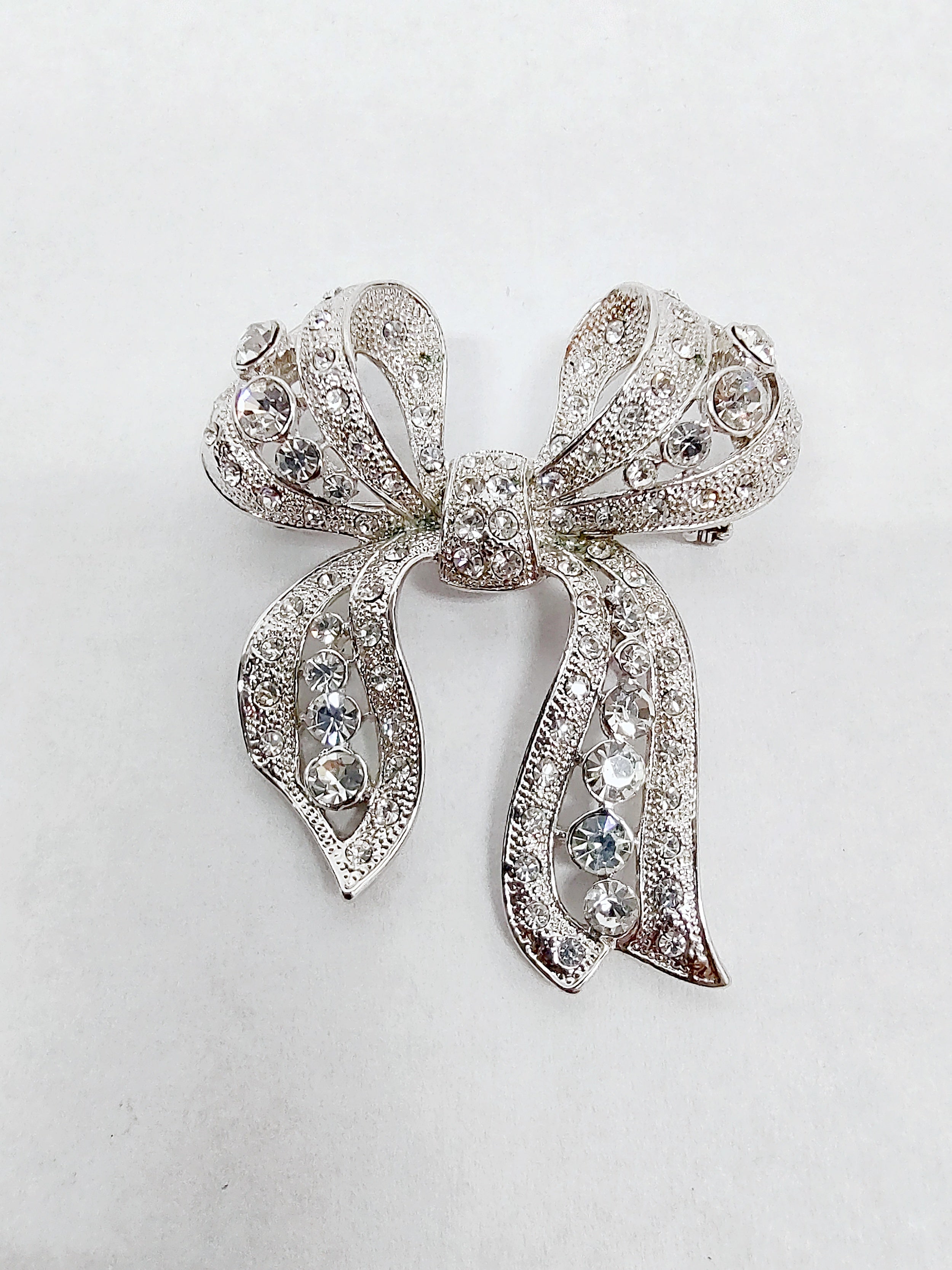 Vintage Graziano Rhinestone deals Bow Pendant Necklace