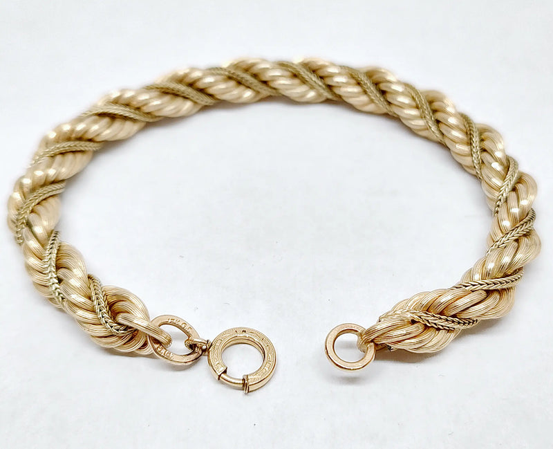 Vintage Gold Filled Twisted Rope Bracelet and Earring Set - Hers and His Treasures