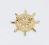 Vintage Crown Trifari Ship Helm Wheel Enamel Brooch Pin | USA - Hers and His Treasures