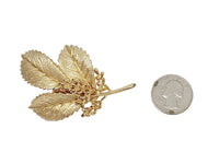 Vintage Crown Trifari Gold Tone Leaf Brooch | USA - Hers and His Treasures