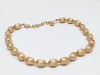 Vintage Trifari Brushed Gold Tone Beaded Necklace | USA - Hers and His Treasures