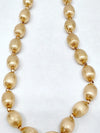 Vintage Trifari Brushed Gold Tone Beaded Necklace | USA - Hers and His Treasures