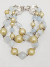 Crown Trifari Silver Tone Multi-Strand Beaded Bracelet | USA - Hers and His Treasures