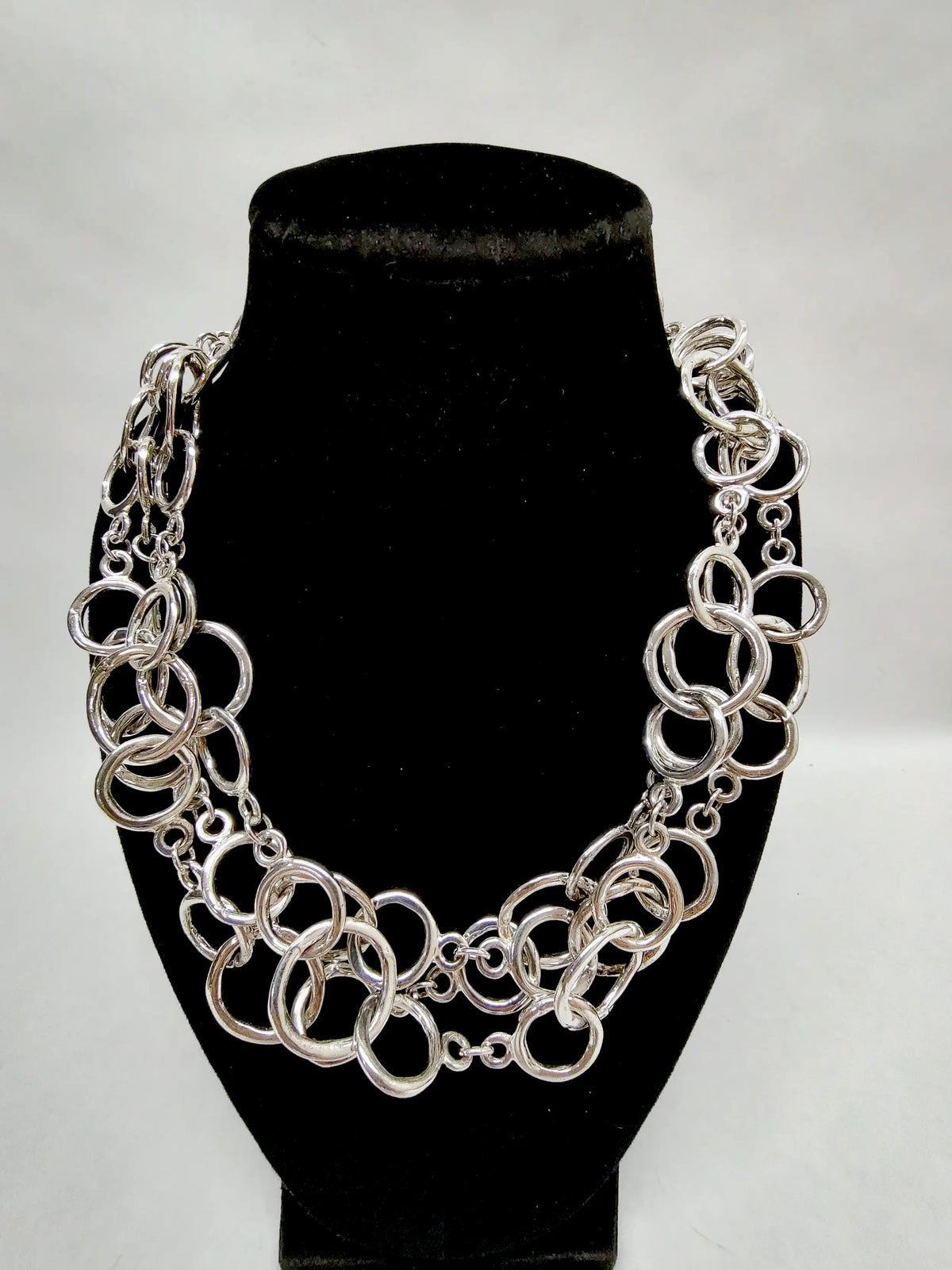 Anne Klein Triple Silver Tone Chain Link Necklace - Hers and His Treasures