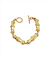 Monet Brushed Gold Tone Bamboo Link Bracelet  - Hers and His Treasures