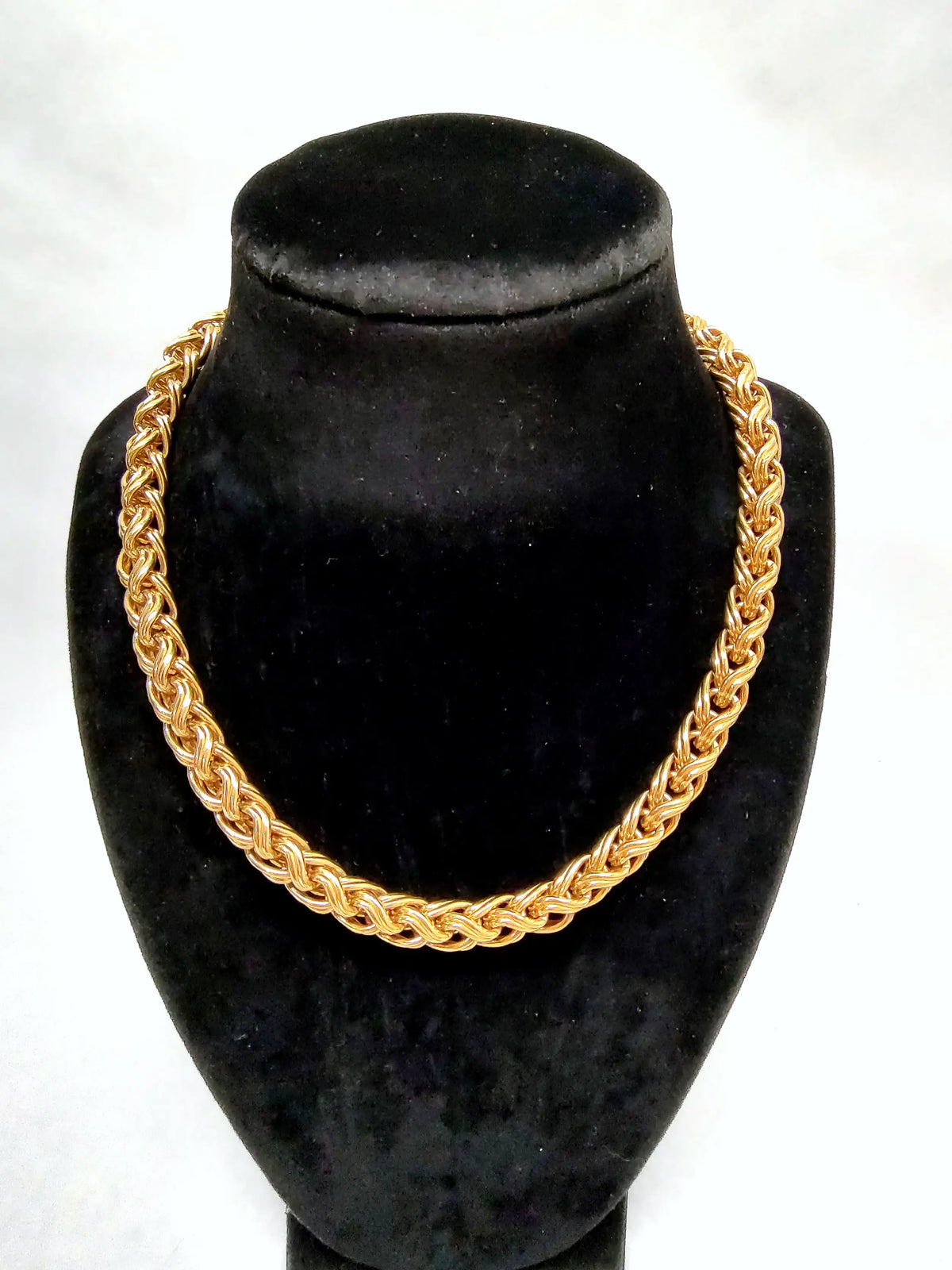 Monet Gold Tone Wheat Chain Link Necklace - Hers and His Treasures