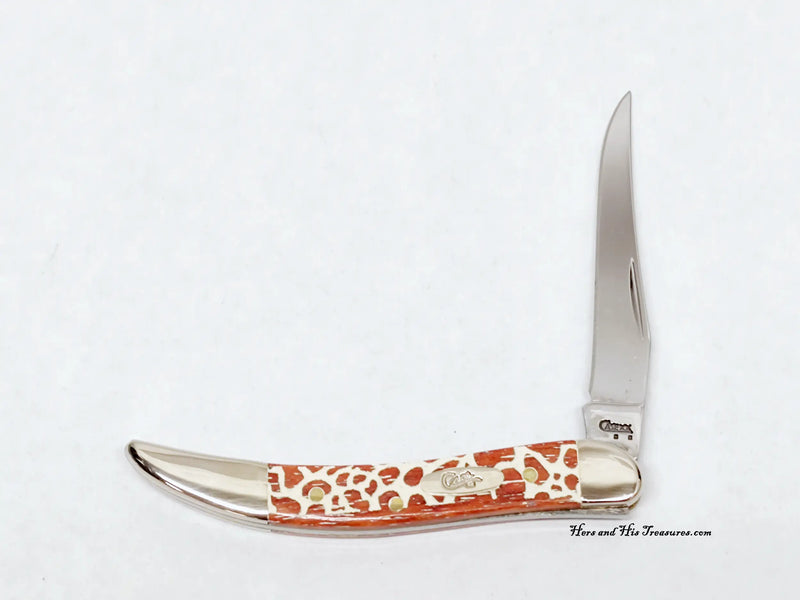 New 2008 Case XX 610096 Giraffe Print Bone Tiny Toothpick Pocket Knife