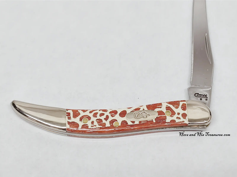 New 2008 Case XX 610096 Giraffe Print Bone Tiny Toothpick Pocket Knife