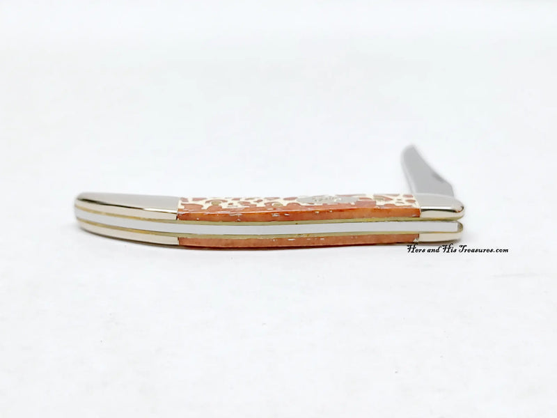 New 2008 Case XX 610096 Giraffe Print Bone Tiny Toothpick Pocket Knife