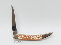 New 2008 Case XX 610096 Giraffe Print Bone Tiny Toothpick Pocket Knife