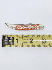 New 2008 Case XX 610096 Giraffe Print Bone Tiny Toothpick Pocket Knife