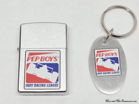 1999 Indy Racing League Pep Boys Zippo and Keychain Set