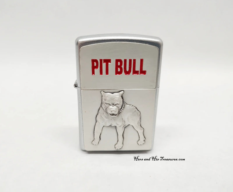 2006 Pit Bull Dog Satin Chrome Zippo Lighter