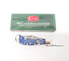 2008 Case XX TB62110 Blue Jean Pattern Natural Bone Saddlehorn Pocket Knife