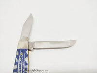 2008 Case XX TB62110 Blue Jean Pattern Natural Bone Saddlehorn Pocket Knife