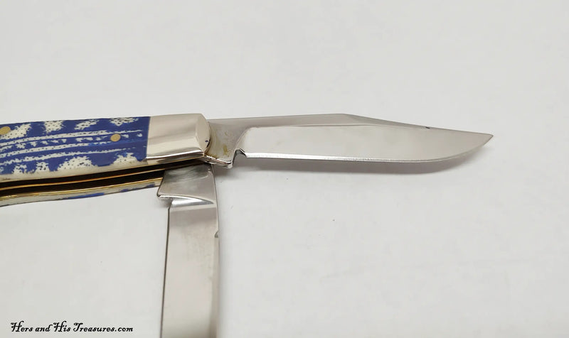 2008 Case XX TB62110 Blue Jean Pattern Natural Bone Saddlehorn Pocket Knife