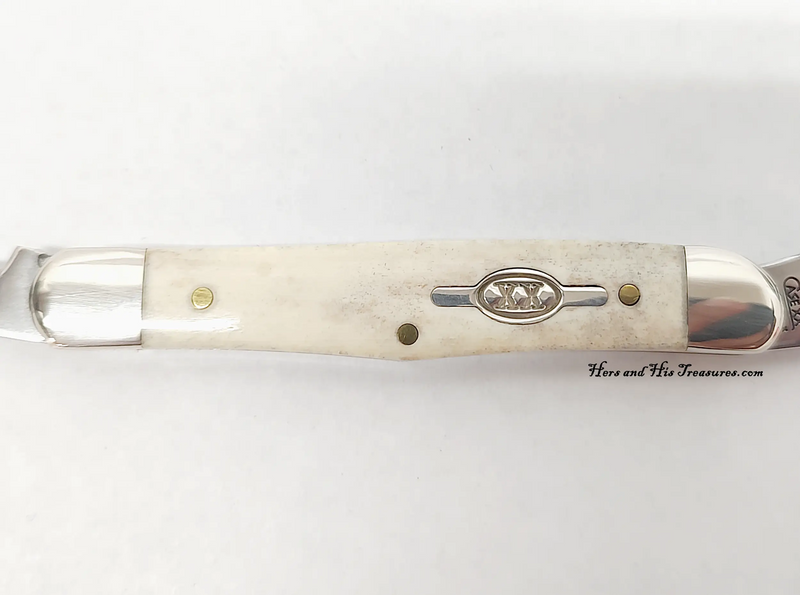 2007 Case XX 6208 Appaloosa Bone Half Whittler Pocket Knife